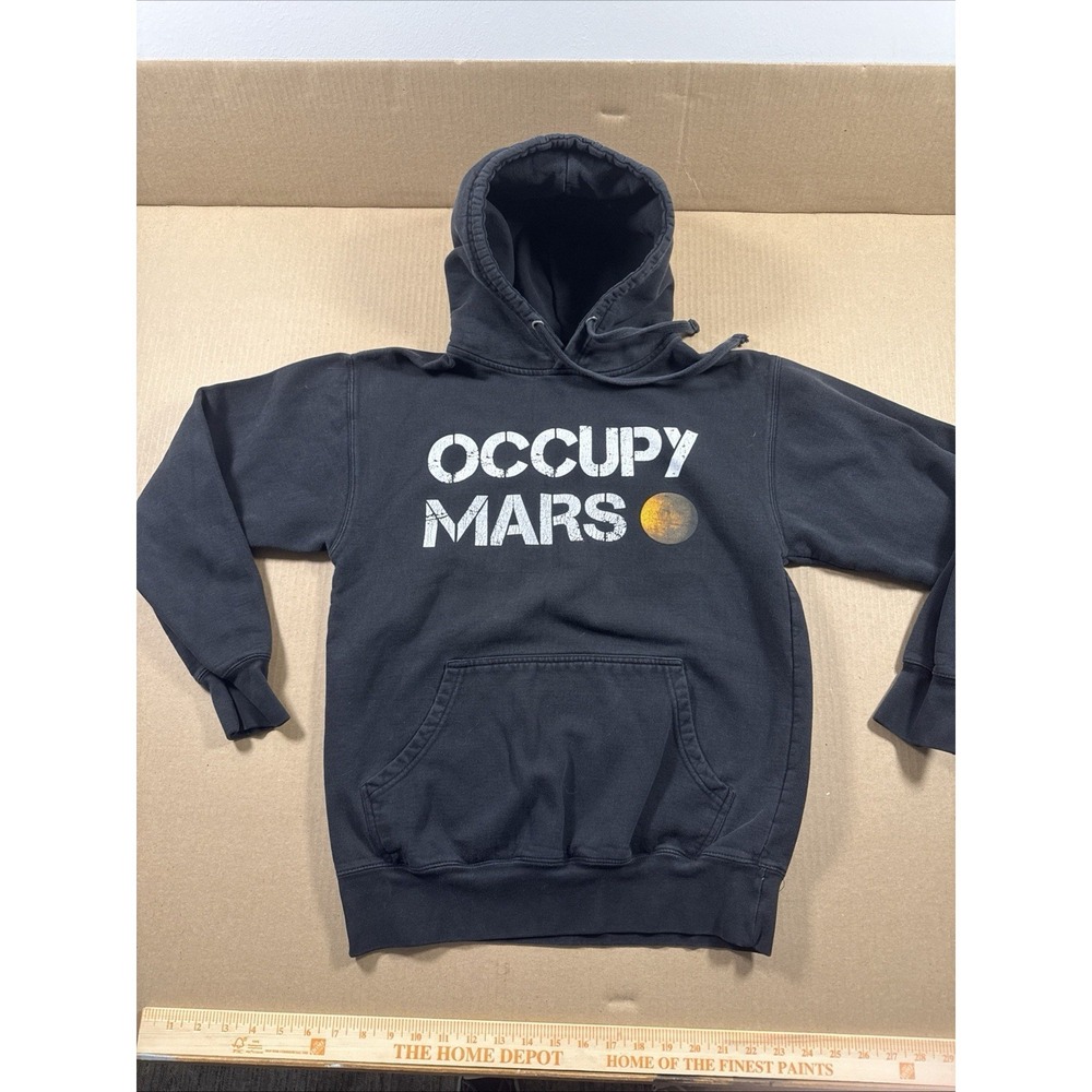 SpaceX Tesla Occupy Mars Hoodie Mens Medium Black Hooded‎ Sweatshirt AUTHENTIC!
